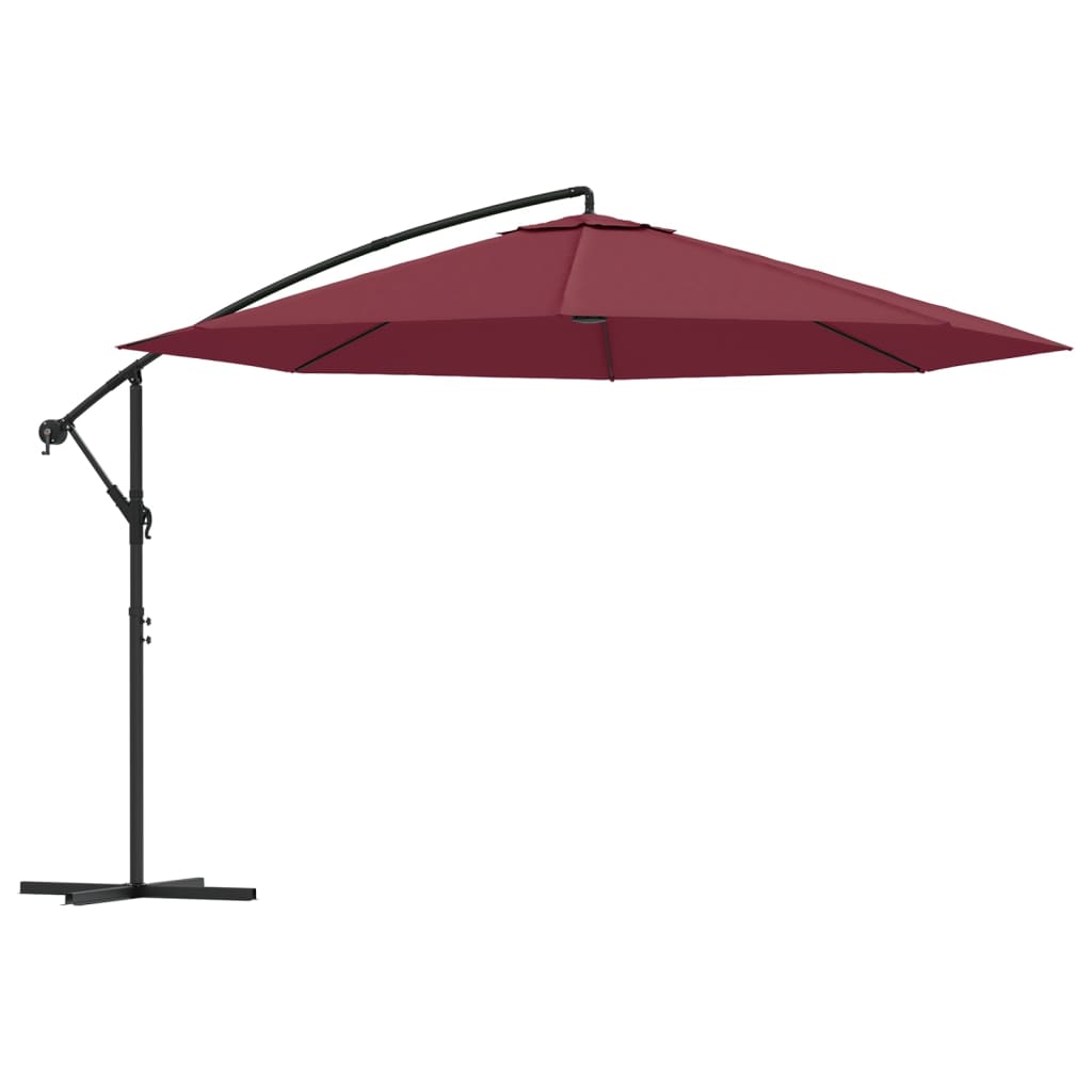 Zweefparasol met aluminium paal 350 cm bordeauxrood - AllerleiShop