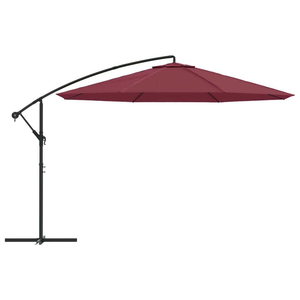 Zweefparasol met aluminium paal 350 cm bordeauxrood - AllerleiShop