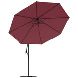 Zweefparasol met aluminium paal 350 cm bordeauxrood - AllerleiShop