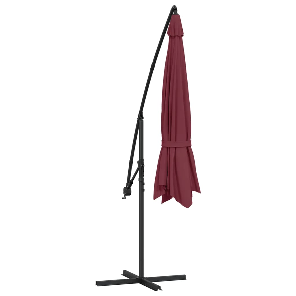 Zweefparasol met aluminium paal 350 cm bordeauxrood - AllerleiShop