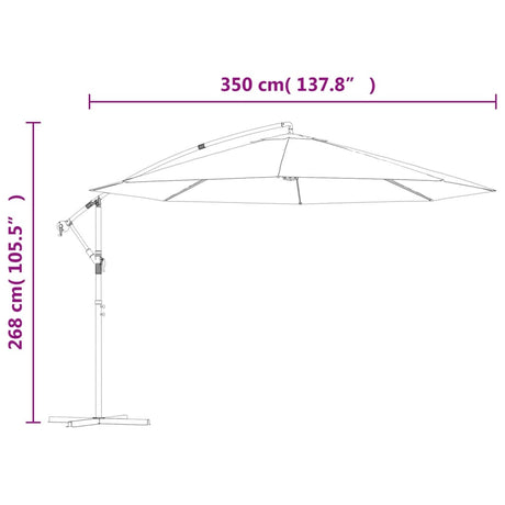 Zweefparasol met aluminium paal 350 cm bordeauxrood - AllerleiShop