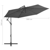 Zweefparasol met aluminium paal 300 cm antracietkleurig - AllerleiShop