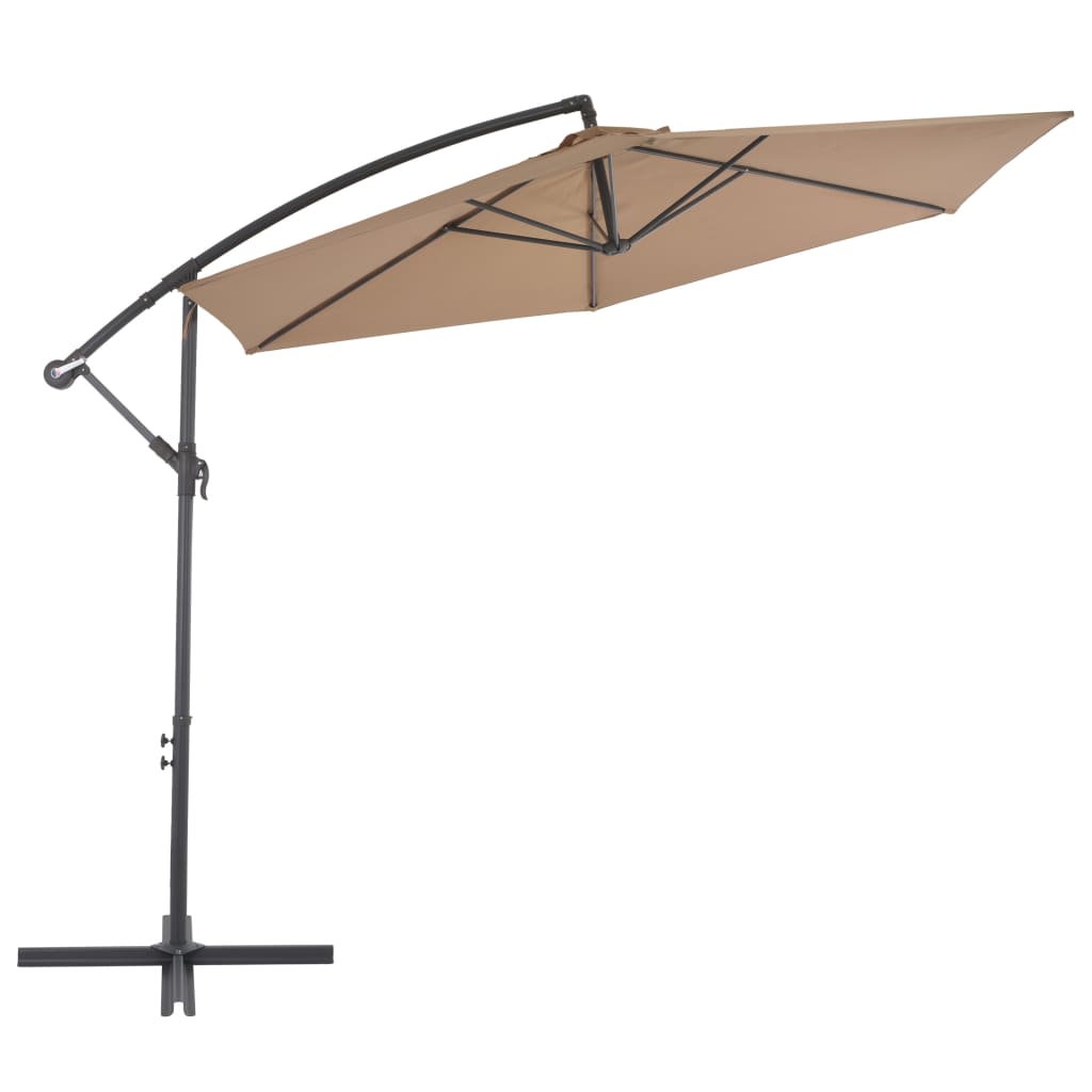 Zweefparasol met aluminium paal 300 cm taupe - AllerleiShop