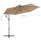 Zweefparasol met aluminium paal 300 cm taupe - AllerleiShop