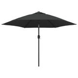 Parasol met LED-verlichting en stalen paal 300 cm antraciet - AllerleiShop