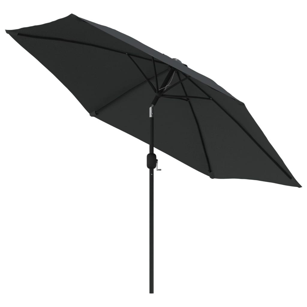 Parasol met LED-verlichting en stalen paal 300 cm antraciet - AllerleiShop