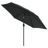 Parasol met LED-verlichting en stalen paal 300 cm antraciet - AllerleiShop