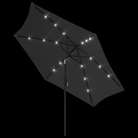 Parasol met LED-verlichting en stalen paal 300 cm antraciet - AllerleiShop