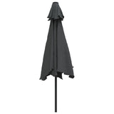 Parasol met LED-verlichting en stalen paal 300 cm antraciet - AllerleiShop