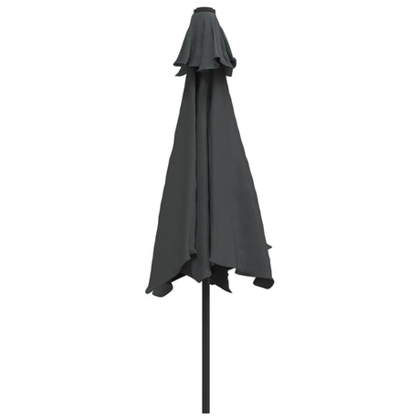 Parasol met LED-verlichting en stalen paal 300 cm antraciet - AllerleiShop