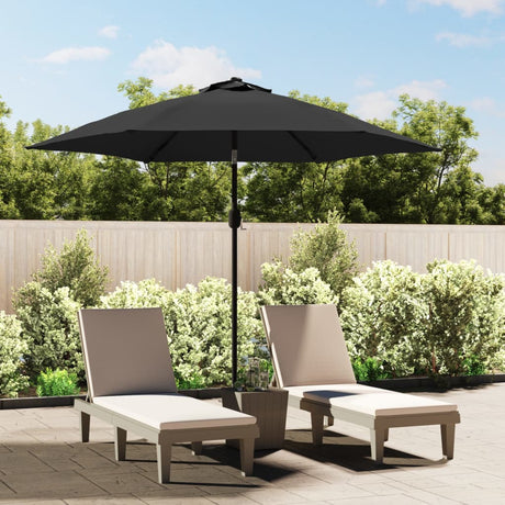 Parasol met LED-verlichting en stalen paal 300 cm antraciet - AllerleiShop