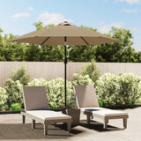 Parasol met LED-verlichting en stalen paal 300 cm taupe - AllerleiShop