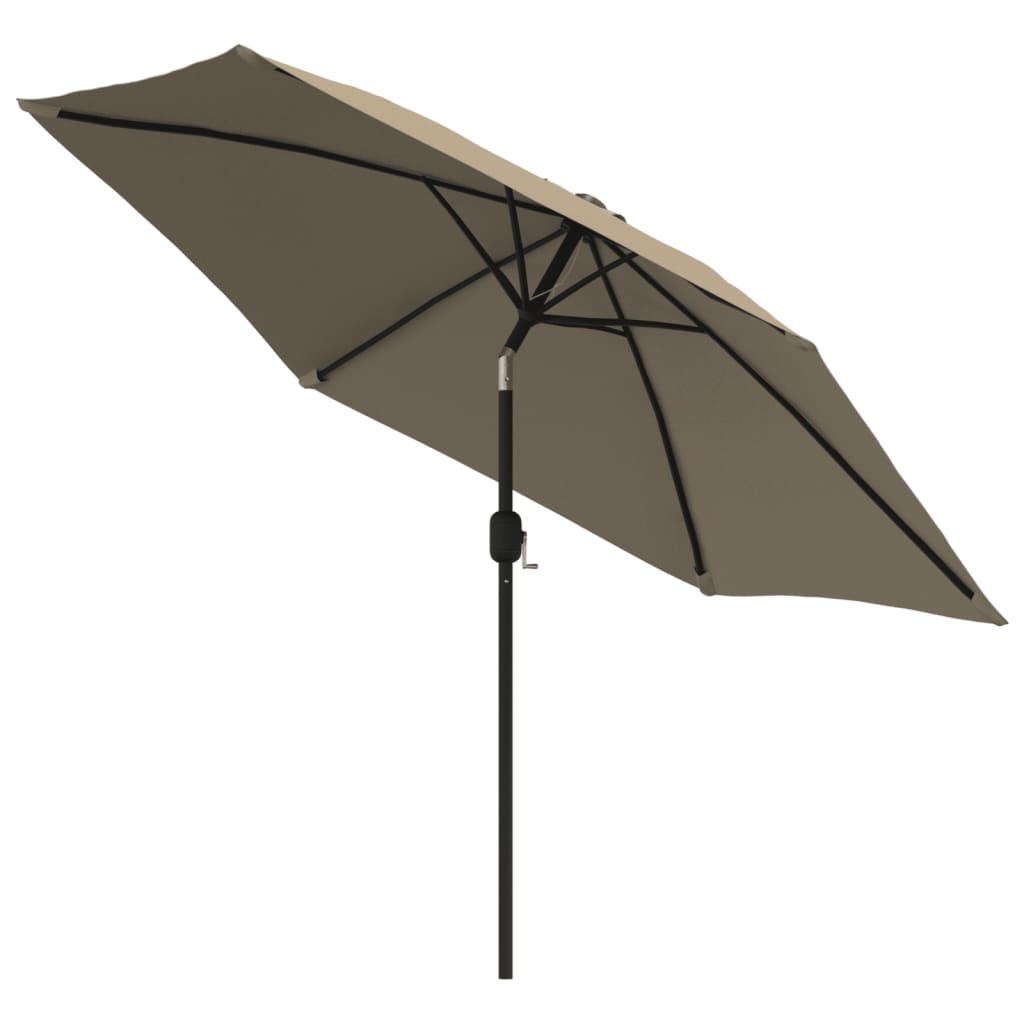 Parasol met LED-verlichting en stalen paal 300 cm taupe - AllerleiShop