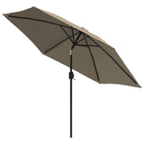 Parasol met LED-verlichting en stalen paal 300 cm taupe - AllerleiShop