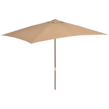 Parasol met houten paal 200x300 cm taupe - AllerleiShop