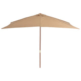 Parasol met houten paal 200x300 cm taupe - AllerleiShop