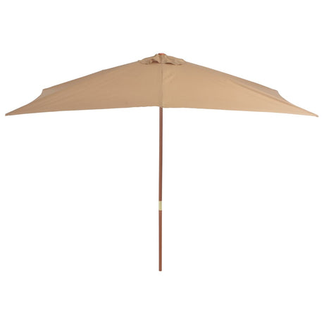 Parasol met houten paal 200x300 cm taupe - AllerleiShop