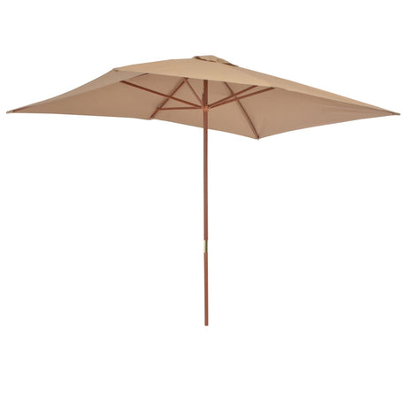 Parasol met houten paal 200x300 cm taupe - AllerleiShop