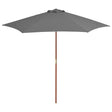 Parasol met houten paal 270 cm antraciet - AllerleiShop