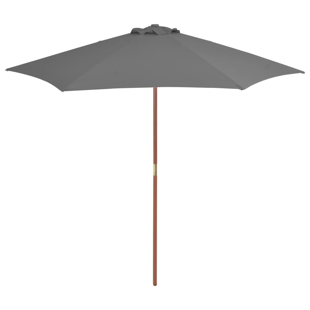 Parasol met houten paal 270 cm antraciet - AllerleiShop