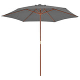 Parasol met houten paal 270 cm antraciet - AllerleiShop