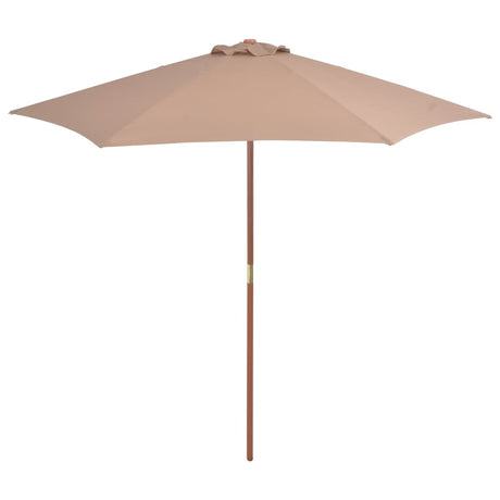 Parasol met houten paal 270 cm taupe - AllerleiShop