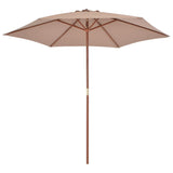 Parasol met houten paal 270 cm taupe - AllerleiShop