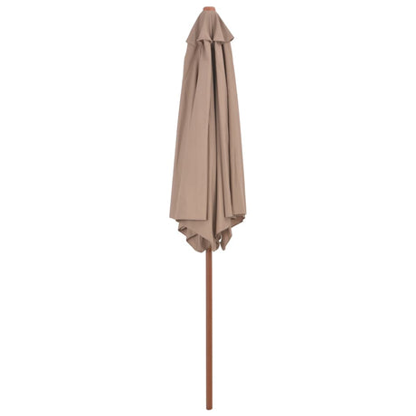 Parasol met houten paal 270 cm taupe - AllerleiShop