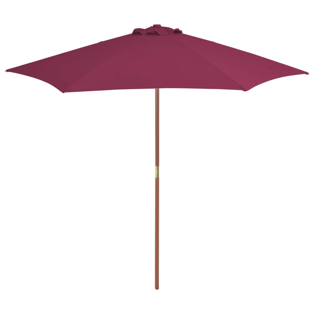 Parasol met houten paal 270 cm bordeauxrood - AllerleiShop