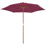 Parasol met houten paal 270 cm bordeauxrood - AllerleiShop