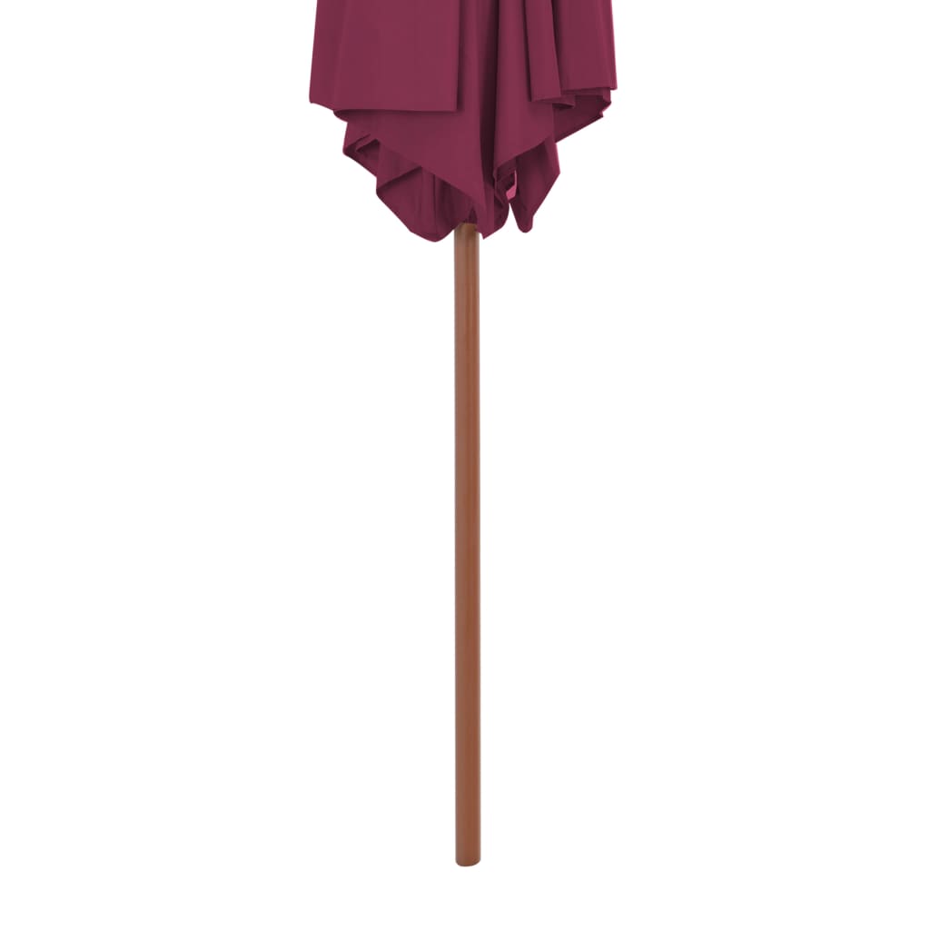 Parasol met houten paal 270 cm bordeauxrood - AllerleiShop