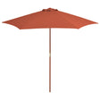 Parasol met houten paal 270 cm terracotta - AllerleiShop