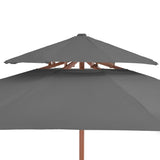 Parasol dubbeldekker met houten paal 270 cm antraciet - AllerleiShop