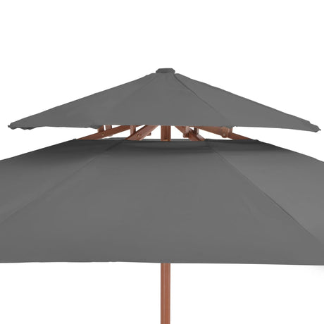 Parasol dubbeldekker met houten paal 270 cm antraciet - AllerleiShop