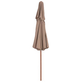 Parasol dubbeldekker met houten paal 270 cm taupe - AllerleiShop