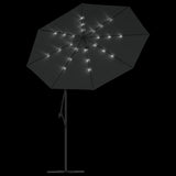 Zweefparasol met LED-verlichting stalen paal 300 cm antraciet - AllerleiShop