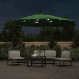 Zweefparasol met LED-verlichting en metalen paal 350 cm groen - AllerleiShop