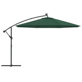 Zweefparasol met LED-verlichting en metalen paal 350 cm groen - AllerleiShop