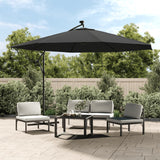 Zweefparasol met LED-verlichting metalen paal 350 cm antraciet