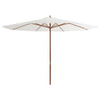 Parasol met houten paal 350 cm zandwit - AllerleiShop