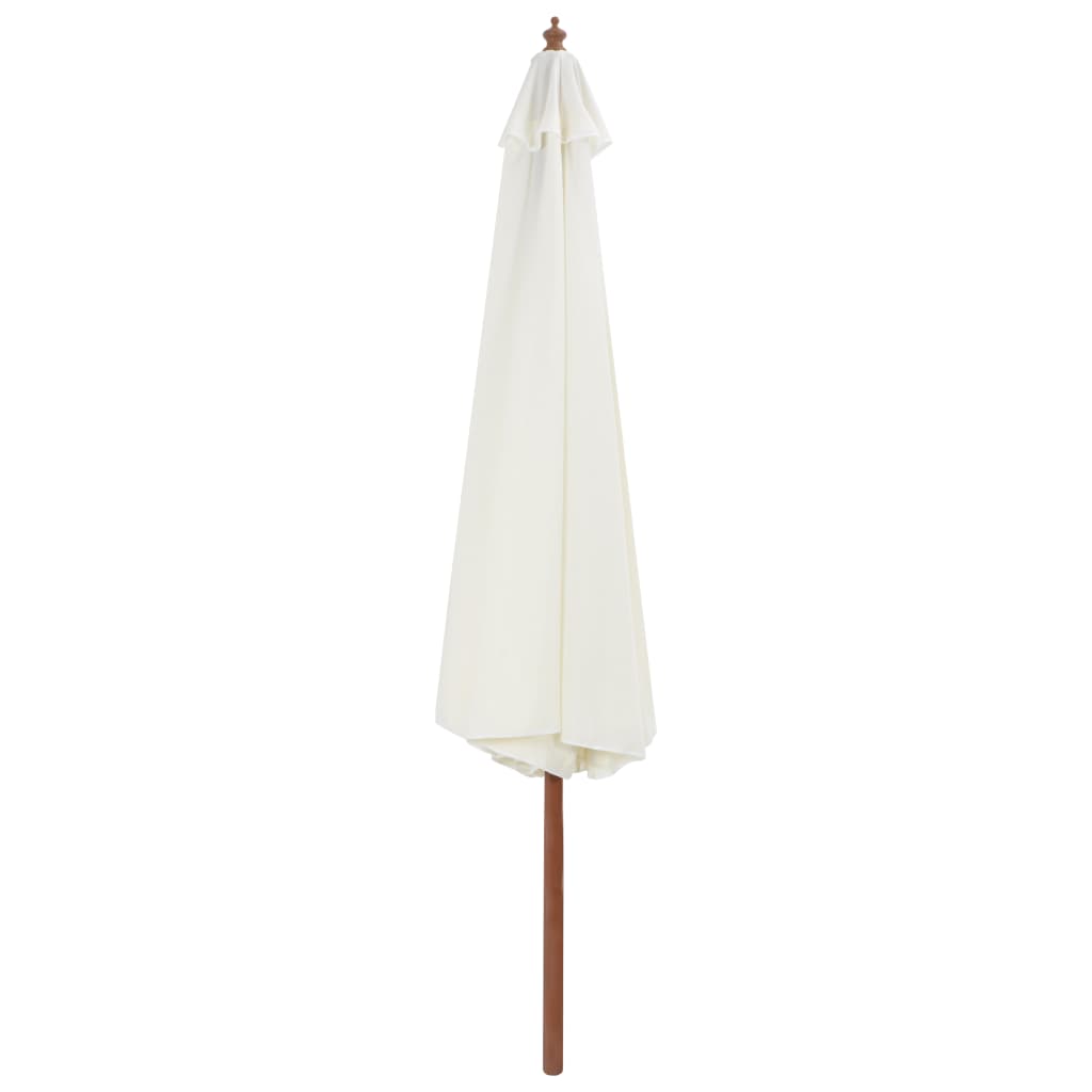 Parasol met houten paal 350 cm zandwit - AllerleiShop