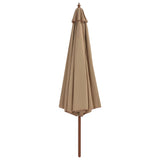 Parasol met houten paal 350 cm taupe - AllerleiShop