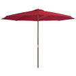 Parasol met houten paal 350 cm bordeauxrood - AllerleiShop