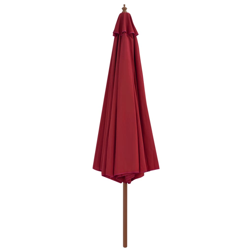 Parasol met houten paal 350 cm bordeauxrood - AllerleiShop