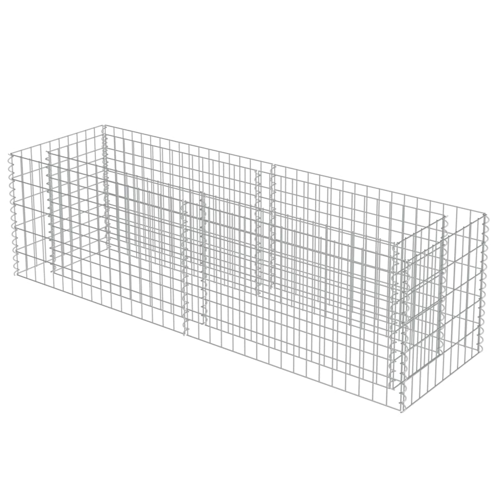 Gabion plantenbak verhoogd 180x50x50 cm gegalvaniseerd staal