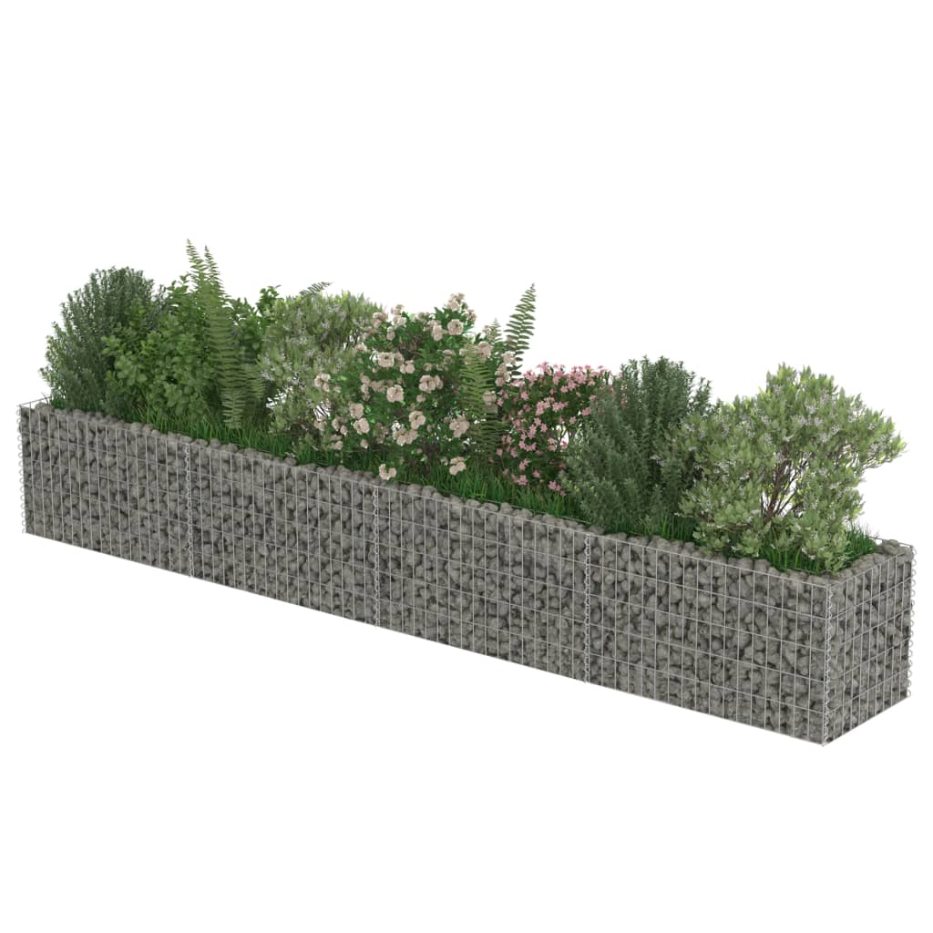 Gabion plantenbak verhoogd 360x50x50 cm gegalvaniseerd staal