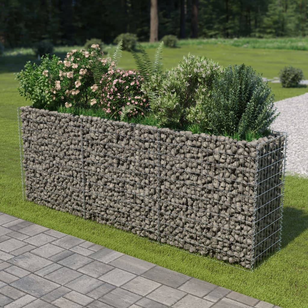 Gabion plantenbak verhoogd 270x50x100 cm gegalvaniseerd staal