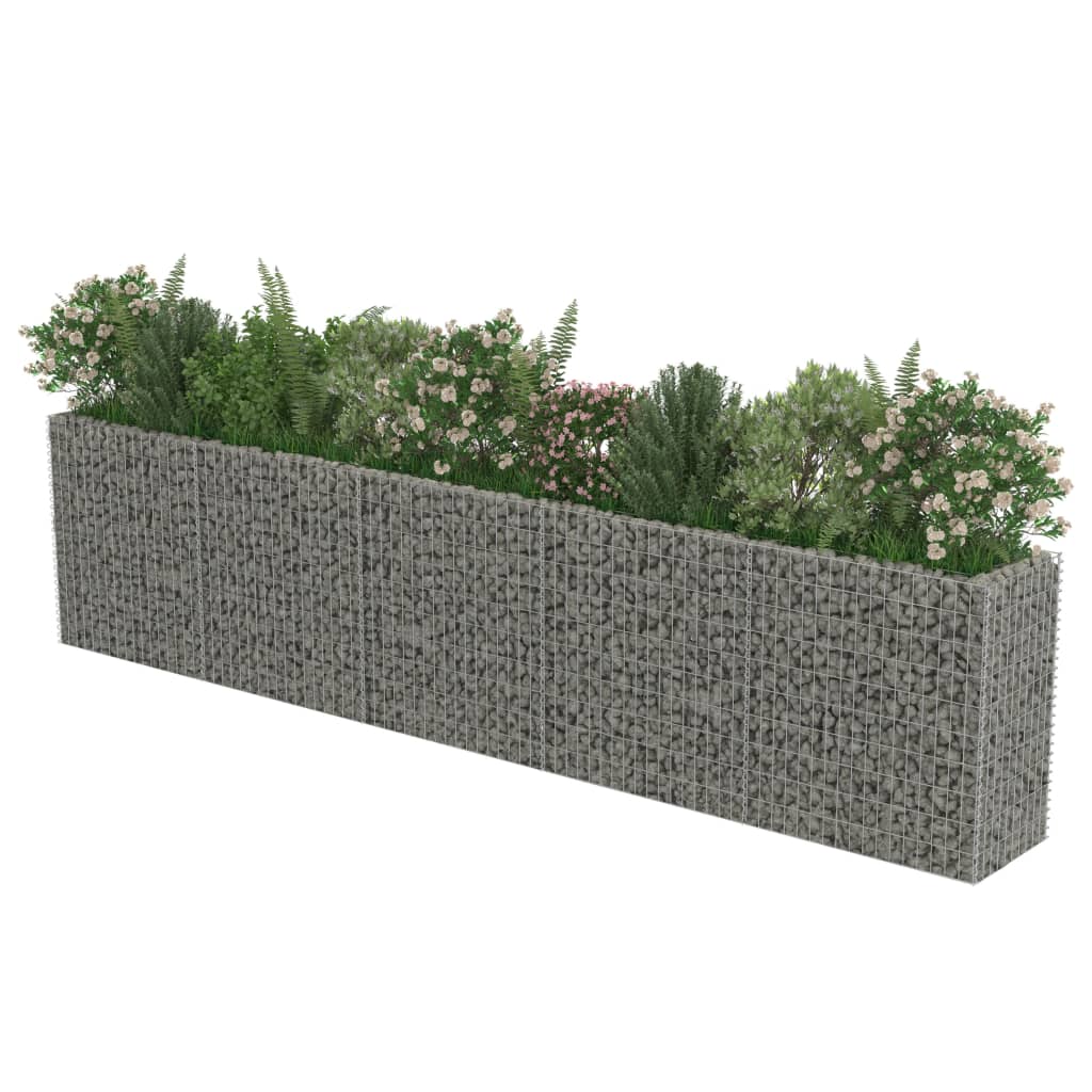 Gabion plantenbak verhoogd 450x50x100 cm gegalvaniseerd staal