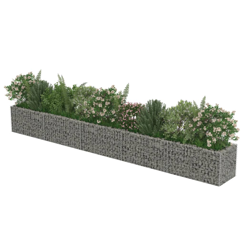 Gabion plantenbak verhoogd 450x50x50 cm gegalvaniseerd staal