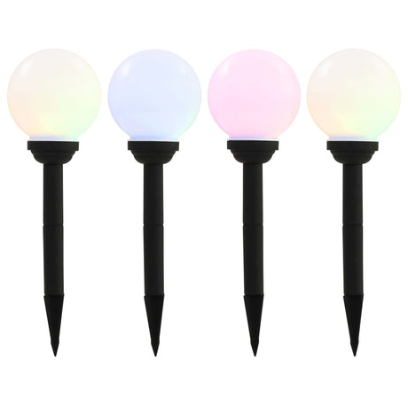 LED-solarlampen rond 15 cm RGB 4 st - AllerleiShop